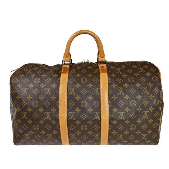 Authentic LOUIS VUITTON Keepall 50 Travel Hand Bag Monogram Leather - Picture 1 of 16